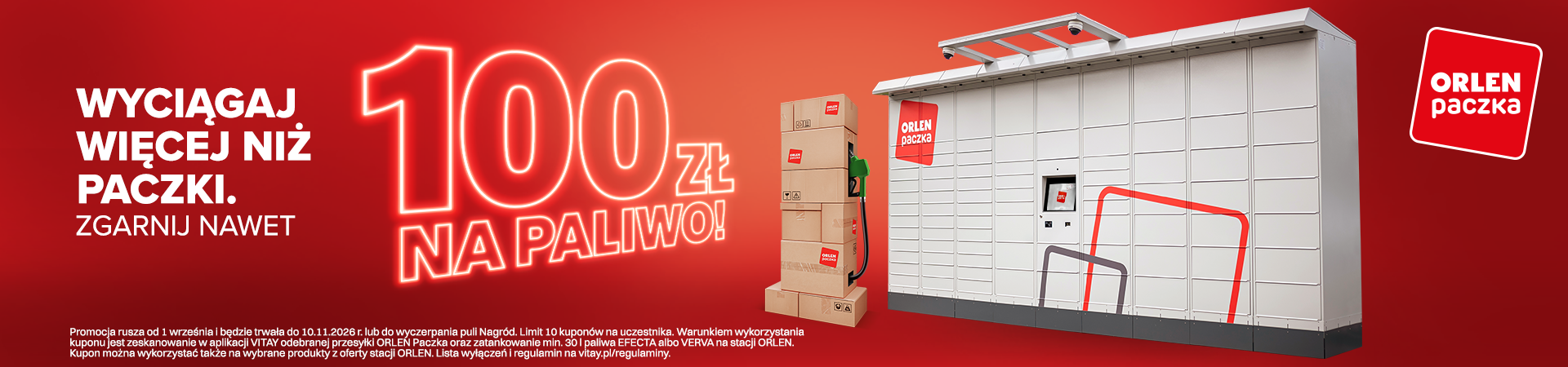100 zł na paliwo w Orlen Paczka! 100 zł na paliwo w Orlen Paczka!